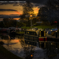 Buy canvas prints of Dusk at Goytre Wharf (Monmouthshire and Brecon Canal) by Lee Kershaw