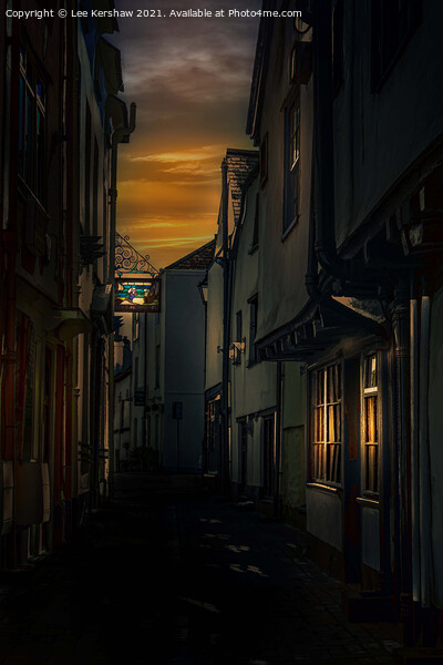 Looe - Sunset Alleyway Picture Board by Lee Kershaw