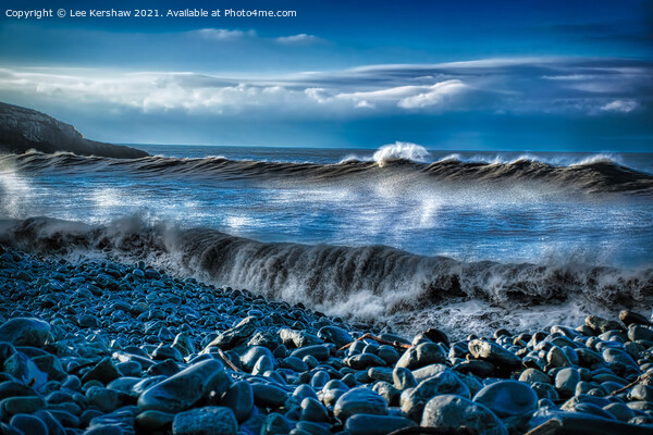 Waves on a Rocky Beach (Ogmore) Picture Board by Lee Kershaw
