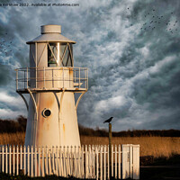 Buy canvas prints of East Usk Lighthouse at Goldcliff, Newport Seawall by Lee Kershaw