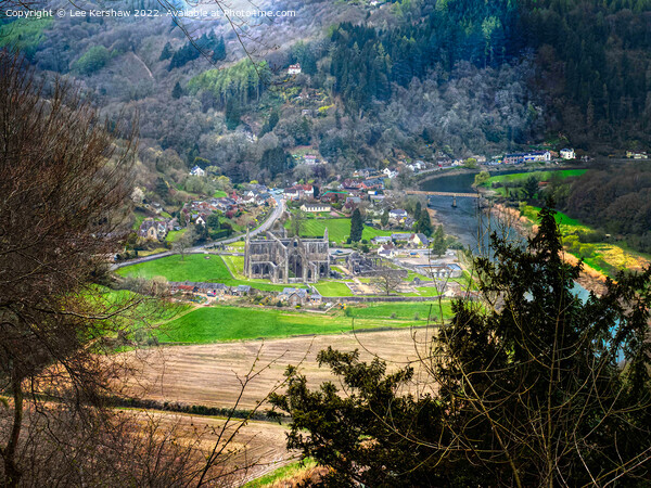 Tintern Abbey as seen from the Devil's Pulpit  Picture Board by Lee Kershaw