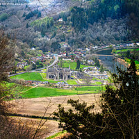 Buy canvas prints of Tintern Abbey as seen from the Devil's Pulpit  by Lee Kershaw