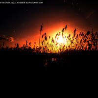 Buy canvas prints of Burning Sunset (Newport Seawall) by Lee Kershaw