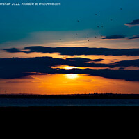 Buy canvas prints of Setting Sun over the Bristol Channel (Newport) by Lee Kershaw