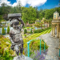 Buy canvas prints of Portmeirion Statue and Square by Lee Kershaw