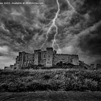 Buy canvas prints of The Electrifying Power of Bamburgh Castle by Lee Kershaw