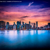Buy canvas prints of "Dusk's Embrace: The Captivating Manhattan Skyline by Lee Kershaw