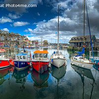 Buy canvas prints of Vibrant Array at Mevagissey Harbour by Lee Kershaw