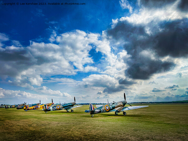 Supermarine Spitfires at the Battle of Britain Picture Board by Lee Kershaw