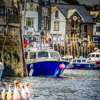 Buy canvas prints of West Looe Quayside with the Pesky Birds by Lee Kershaw