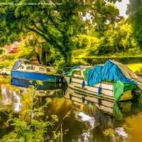 Buy canvas prints of Canal Boats at Pontymoile by Lee Kershaw