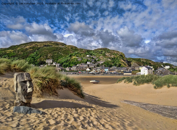 Easter Island at Barmouth Beach Picture Board by Lee Kershaw