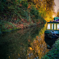Buy canvas prints of Canal Boat at Mooring by Lee Kershaw