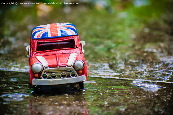 Mini in the Rain Picture Board by Lee Kershaw