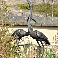 Buy canvas prints of Heron Statue artwork by Fiona Williams