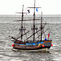 Buy canvas prints of Pirate Sailing ship by Fiona Williams
