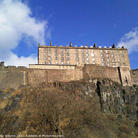 Buy canvas prints of Edinburgh Castle on the hill by Fiona Williams