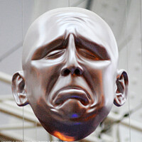 Buy canvas prints of Sadness face sculpture by Fiona Williams