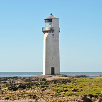 Buy canvas prints of Southerness Lighthouse and beach by Fiona Williams