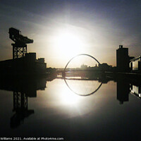 Buy canvas prints of Glasgow Clyde Arc at Sunrise by Fiona Williams