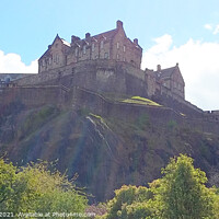 Buy canvas prints of Edinburgh Castle on the rockface by Fiona Williams