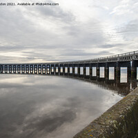 Buy canvas prints of Tay Rail Bridge Dundee Waterfront Scotland by Iain Gordon