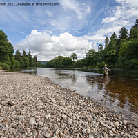 Buy canvas prints of Fly Fishing on the River Tay at Dunkeld Perthshire Scotland  by Iain Gordon