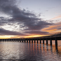 Buy canvas prints of Tay Rail Bridge Sunset - Dundee Scotland by Iain Gordon