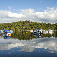 Buy canvas prints of Moored Yachts Reflected Loch Lomond Scotland  by Iain Gordon