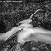 Buy canvas prints of Falls of Feugh Waterfall Banchory Royal Deeside Black and White Scotland by Iain Gordon