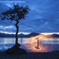 Buy canvas prints of Lone Tree at Millarochy Bay Loch Lomond Scotland by Iain Gordon