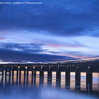 Buy canvas prints of Tay Rail Bridge Sunset  Reflections Dundee Scotlan by Iain Gordon