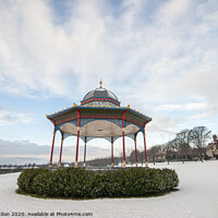 Buy canvas prints of Magdalen Green Bandstand  Winter Scene Dundee Scotland by Iain Gordon