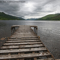 Buy canvas prints of Loch Earn and Silver Man Statue - Perthshire Scotland by Iain Gordon