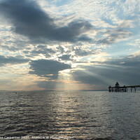 Buy canvas prints of Sun setting over Bristol sea in view of Clevedon p by Amy-Rose Carpenter