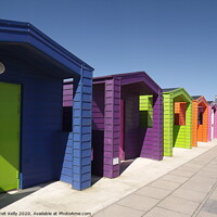 Buy canvas prints of Seaside beach huts  by Janet Kelly