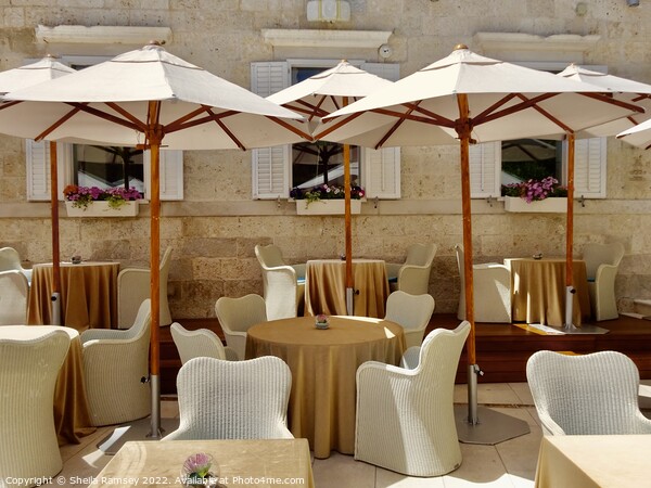 Restaurant Terrace Dubrovnik Picture Board by Sheila Ramsey