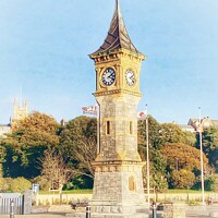 Buy canvas prints of The Clock Tower Exmouth by Sheila Ramsey