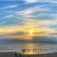 Buy canvas prints of Golden Hour At Exmouth by Sheila Ramsey