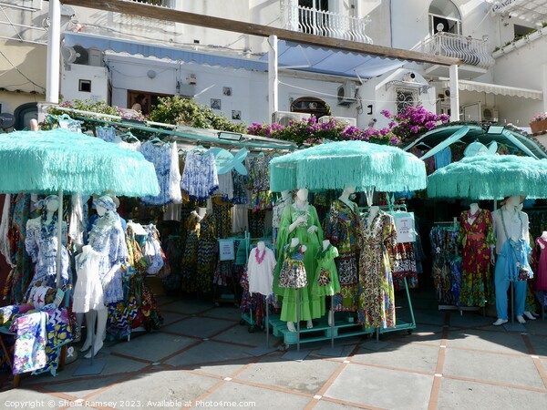 Designer Shopping In Positano Picture Board by Sheila Ramsey
