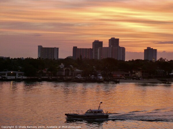 Fort Lauderdale Sunrise Picture Board by Sheila Ramsey