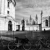 Buy canvas prints of Oxford Spires And Bicycles by Sheila Ramsey