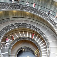 Buy canvas prints of The Spiral Staircase Vatican Museum Rome by Sheila Ramsey