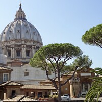 Buy canvas prints of The Dome Of St Peter's Rome by Sheila Ramsey