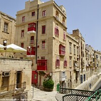 Buy canvas prints of Red Balconies Valletta by Sheila Ramsey