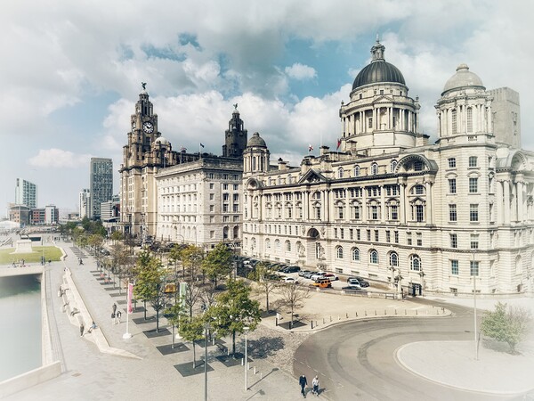 The Three Graces Liverpool Picture Board by Sheila Ramsey