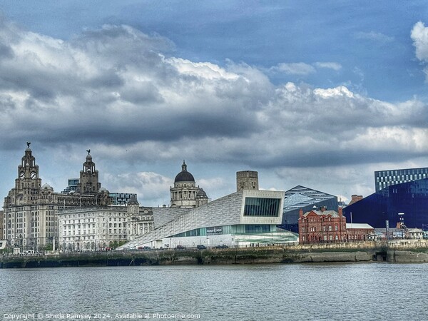 Liverpool skyline from the River Mersey Picture Board by Sheila Ramsey