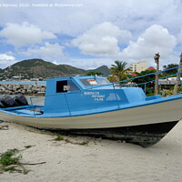 Buy canvas prints of Boat For Sale St Maarten by Sheila Ramsey