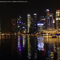 Buy canvas prints of Singapore by night by Sheila Ramsey