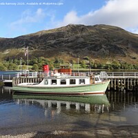 Buy canvas prints of Boats at the jetty Ullswater Lake District  by Sheila Ramsey